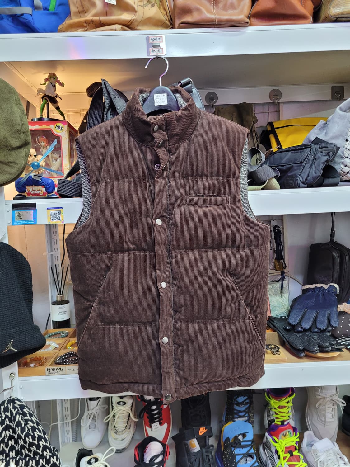 ZARA MAN 자라 코듀로이 브라운 면 그레이 양면 패딩 조끼 상품이미지1