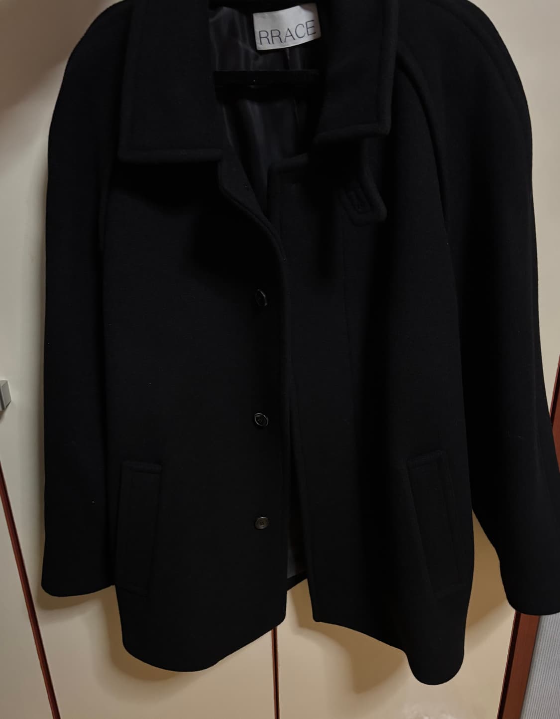 레이스 하드 울 발마칸 코트 블랙 상품이미지2