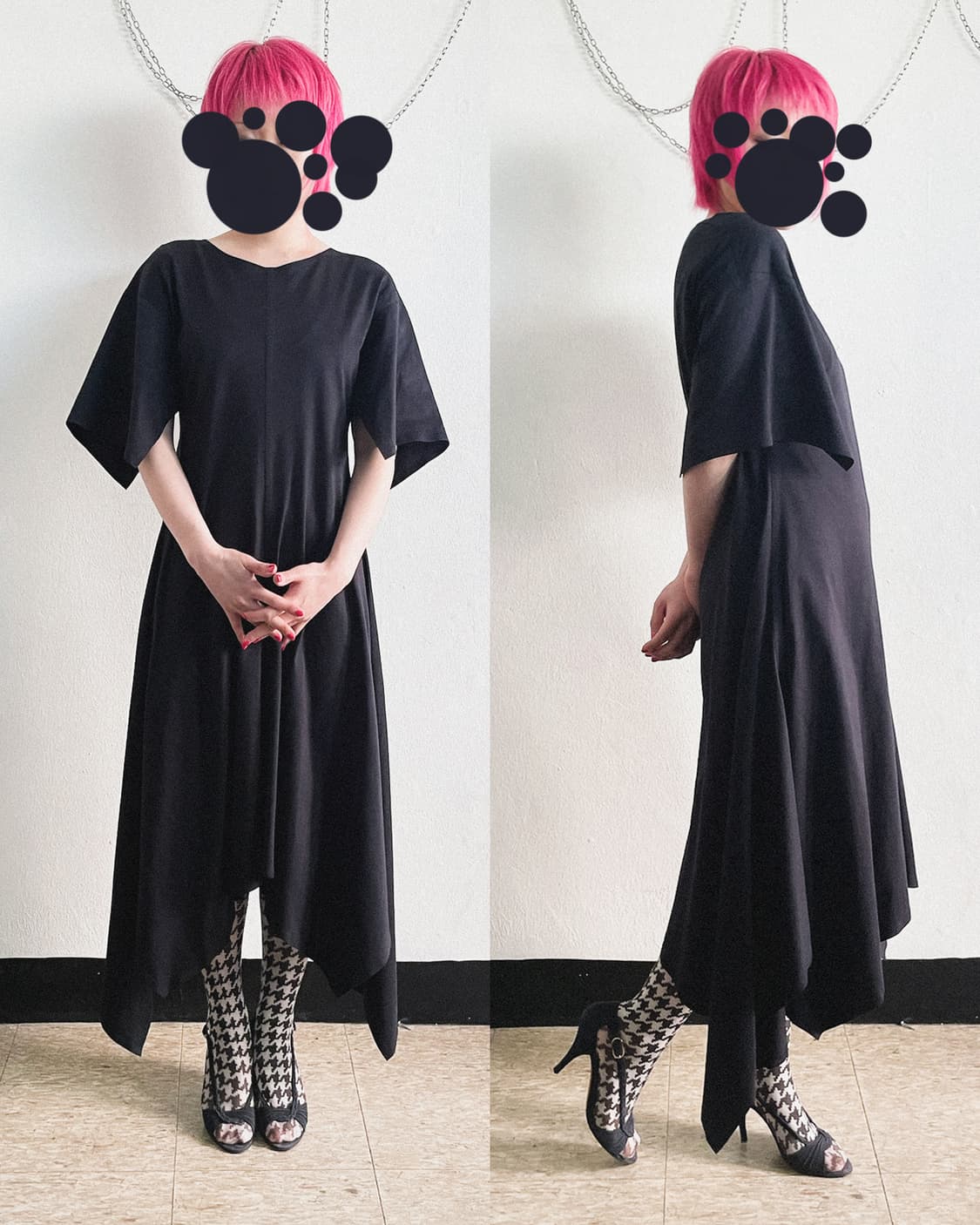 barbara alan asymmetric 드레이프 원피스 상품이미지1