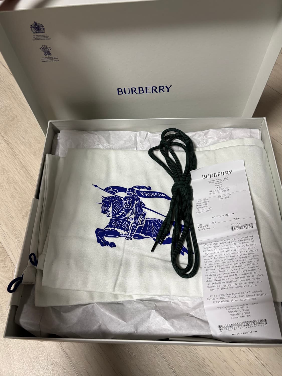 버버리 크리퍼 녹색 블랙 42.5 사이즈 새상품 상품이미지2