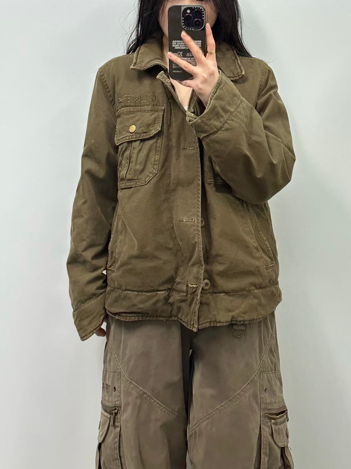 홀리스터 y2k 와투케 카키 봄버 자켓 상품이미지1