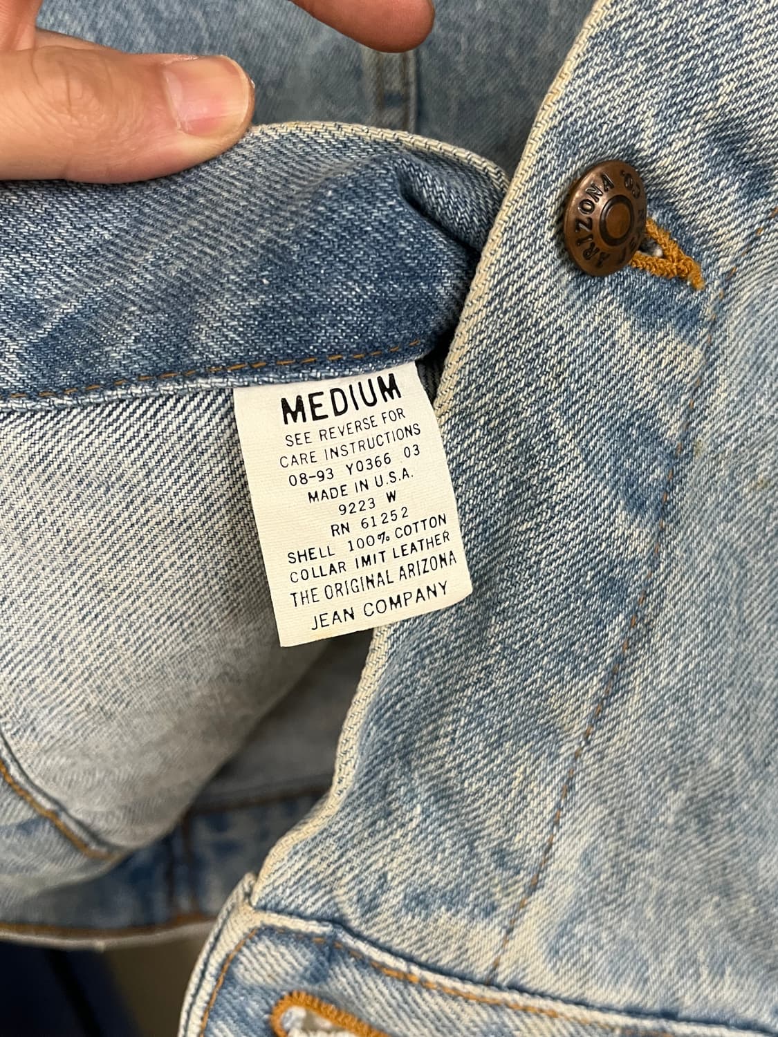 90s USA ARIZONA DENIM JACKET 상품이미지6