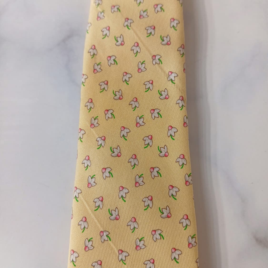 살바토레 페라가모 실크 플라워 패턴 넥타이 9.5cm A등급 A19676 상품이미지6