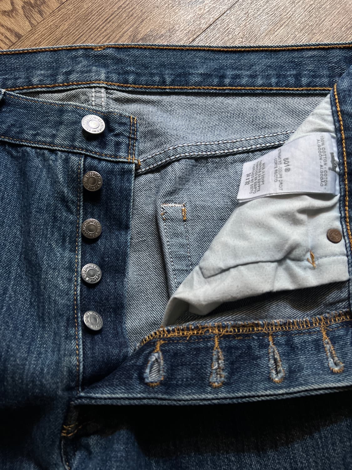 [34]리바이스 501 빈티지 워싱 스트레이트핏 데님 팬츠 상품이미지3