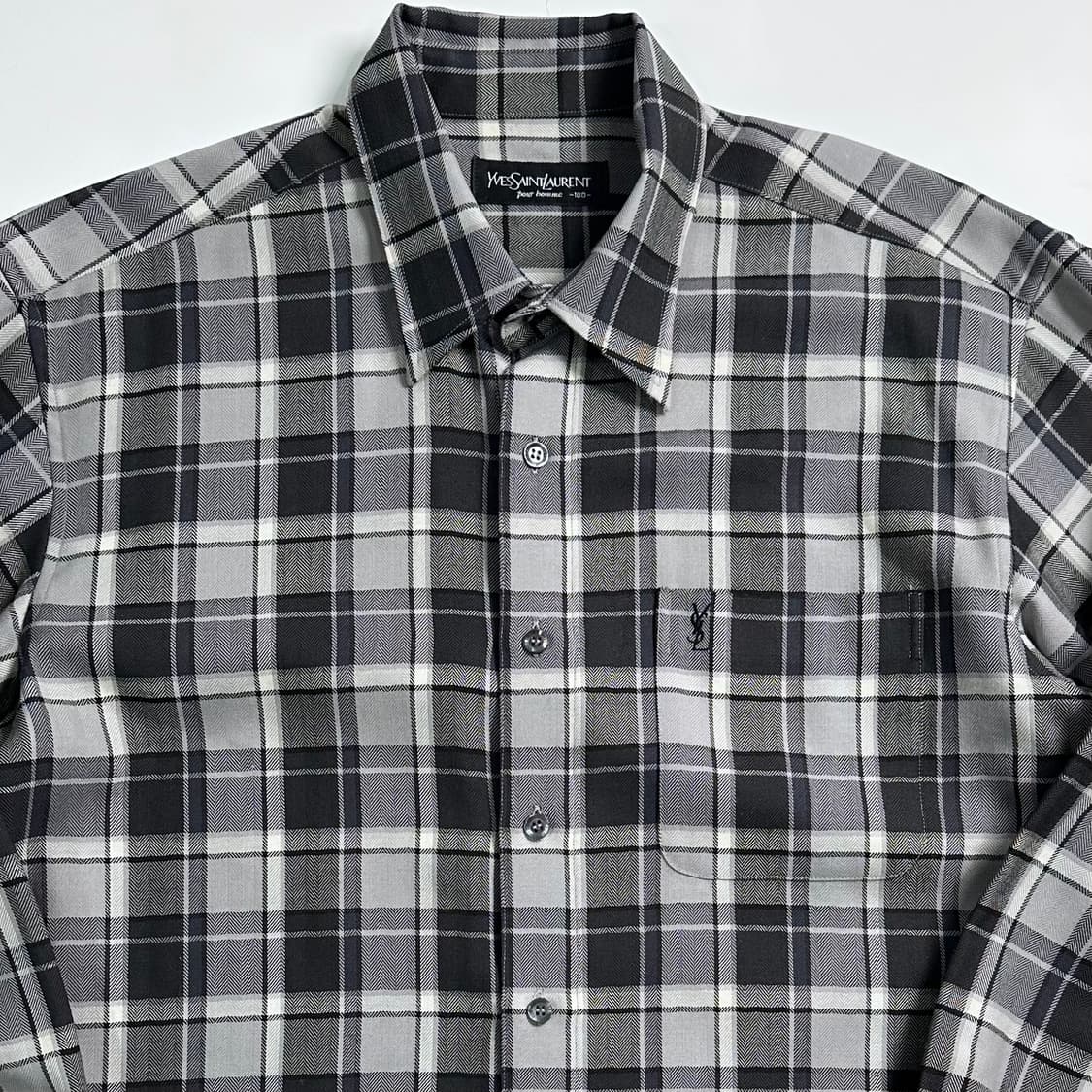 90s YSL 입생로랑 체크 셔츠 상품이미지2