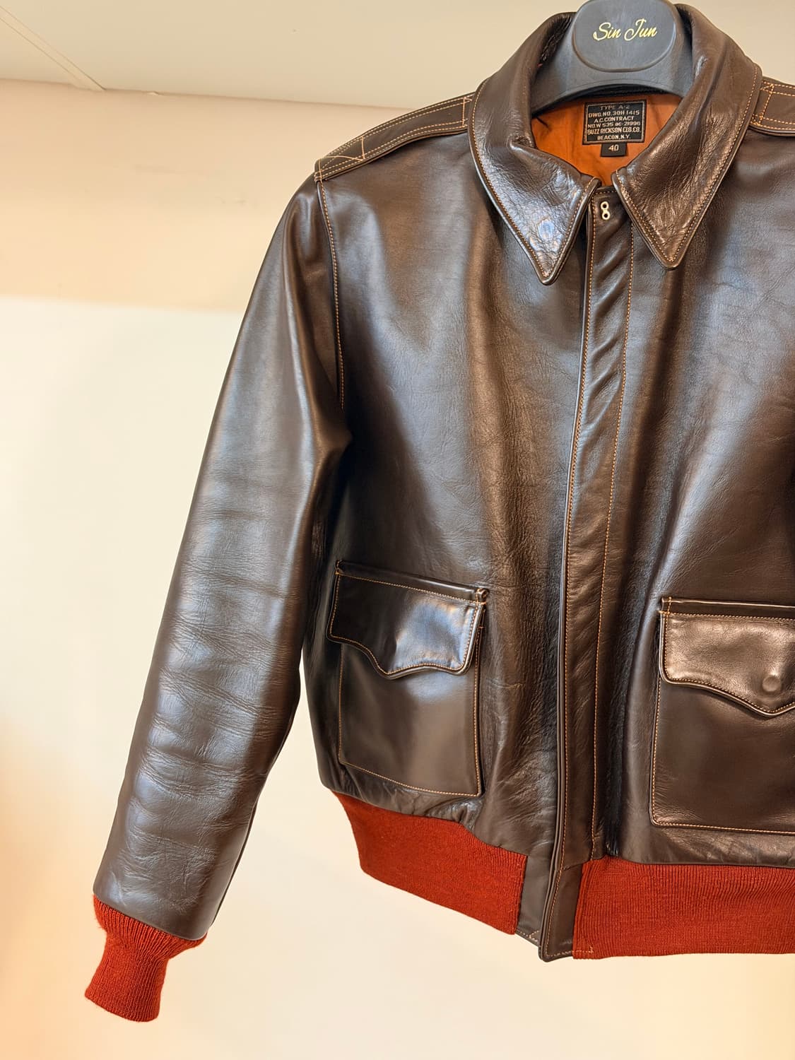 버즈릭슨 A-2 레드립 40사이즈 BR80644 말가죽 상품이미지5