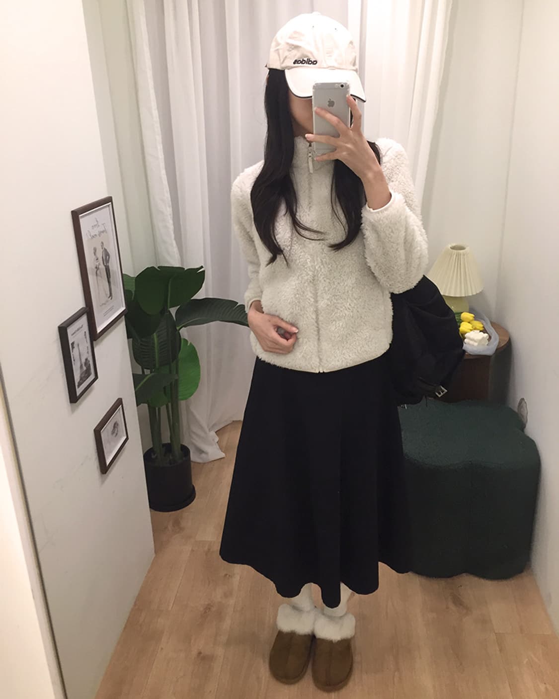 여성 유니클로 양털 후리스집업 90 상품이미지2