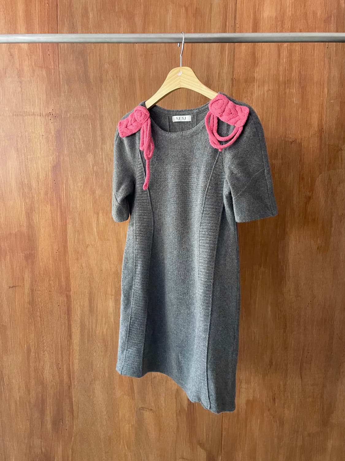 Pink knot wool midi dress 상품이미지4