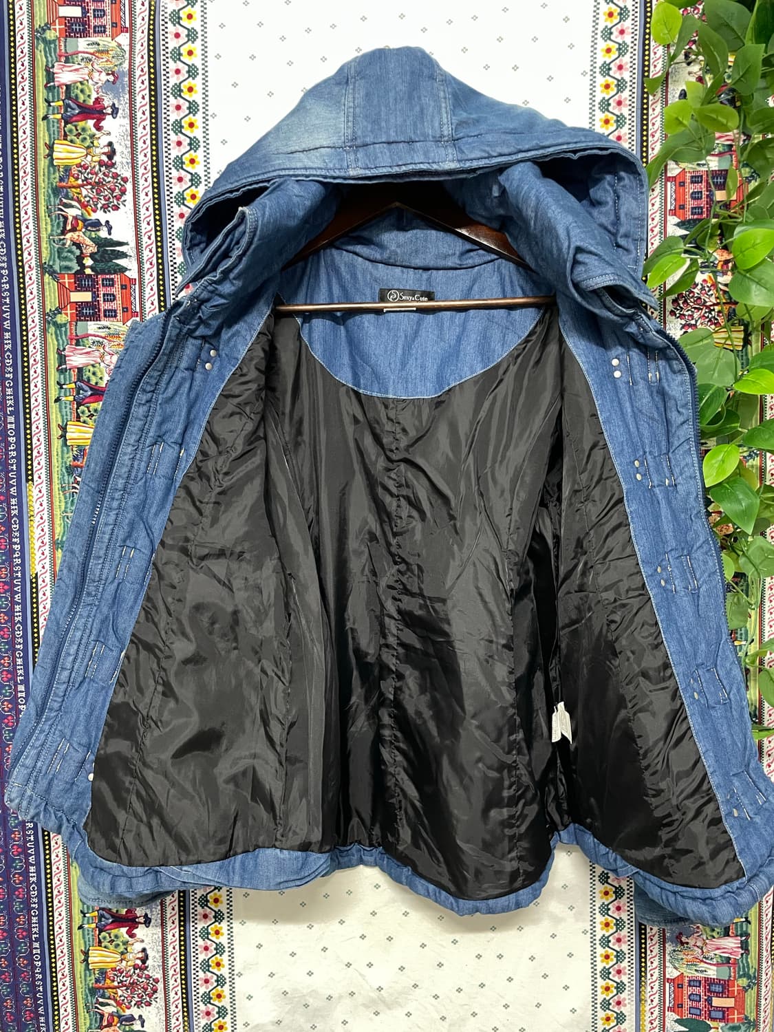 JPN vtg 하이넥 데님 푸퍼 상품이미지7