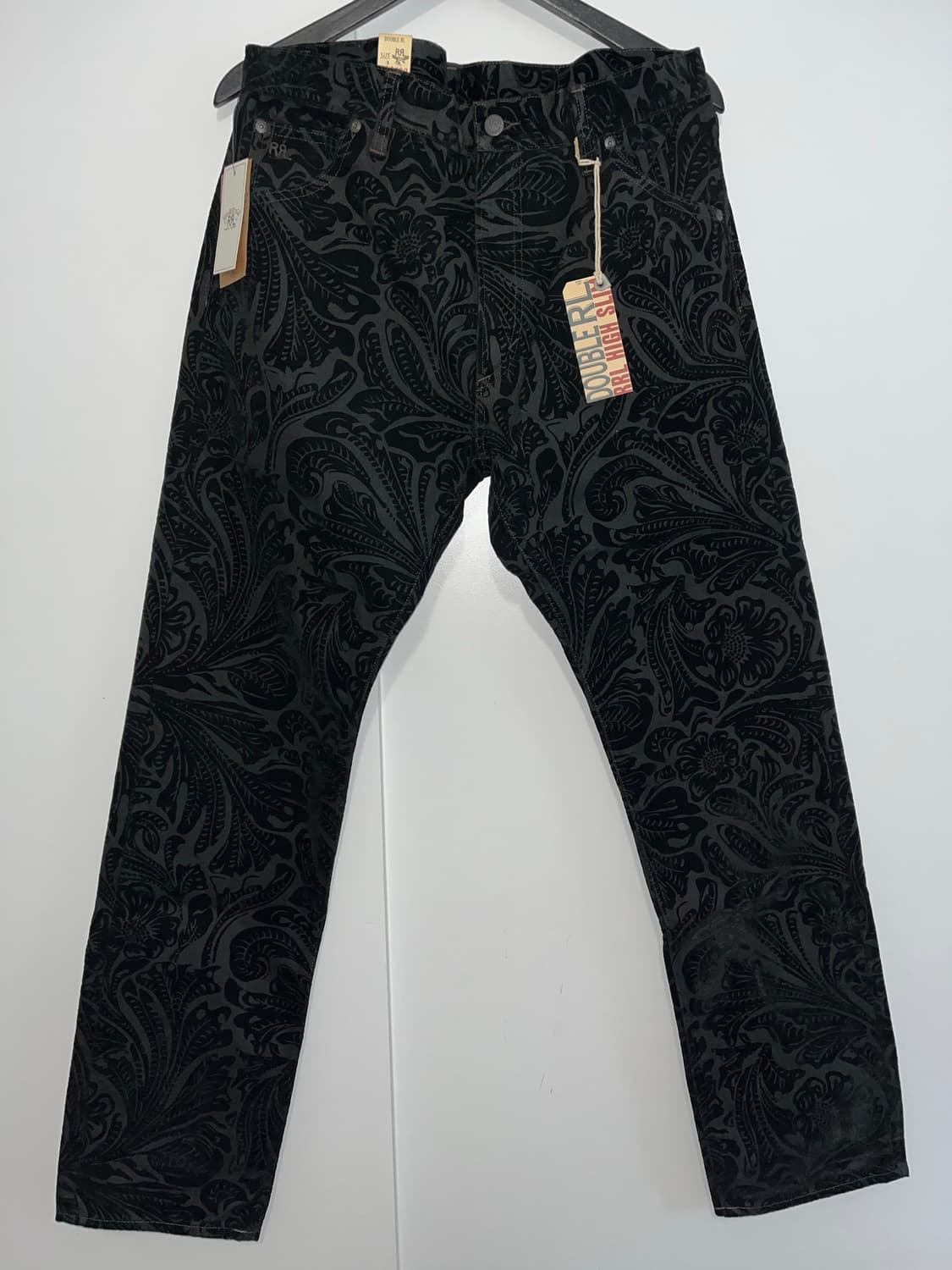 더블알엘 RRL 하이 슬림 블랙 피치드 진 12온스 데님 블랙 플로럴 상품이미지2