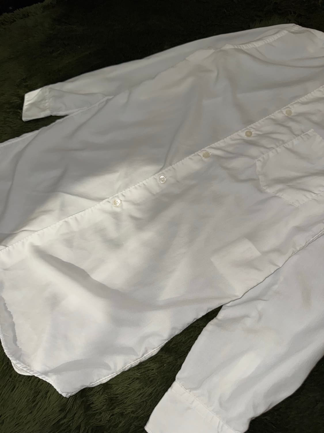 [XS] 꼼데가르송 블랙 22ss 폴리 롱 셔츠 화이트 상품이미지4