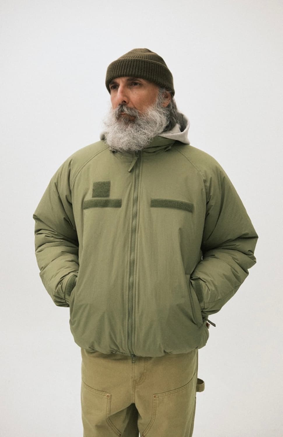 아웃스탠딩 프리마로프트 레벨7 파카 패딩 세이지그린 카키 L 상품이미지4