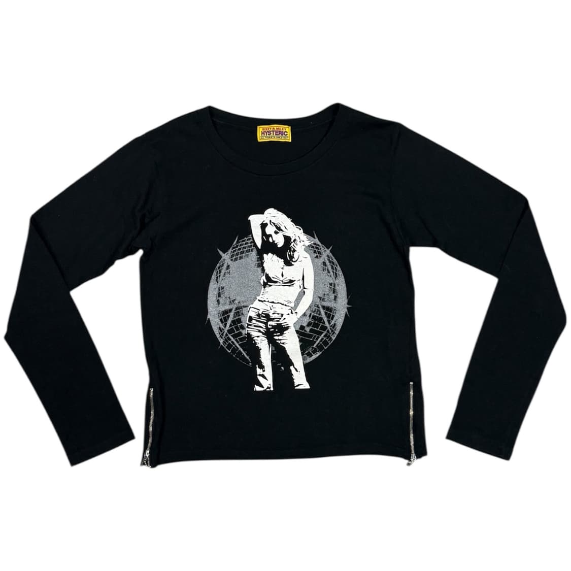 히스테릭 글래머 사이드 지퍼 디테일 히스걸 롱슬리브 티셔츠 상품이미지1