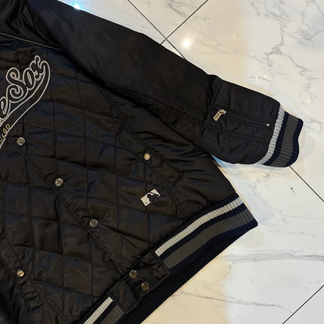 MLB 시카고 화이트삭스 후드바시티 누빔 검정 100 상품이미지3