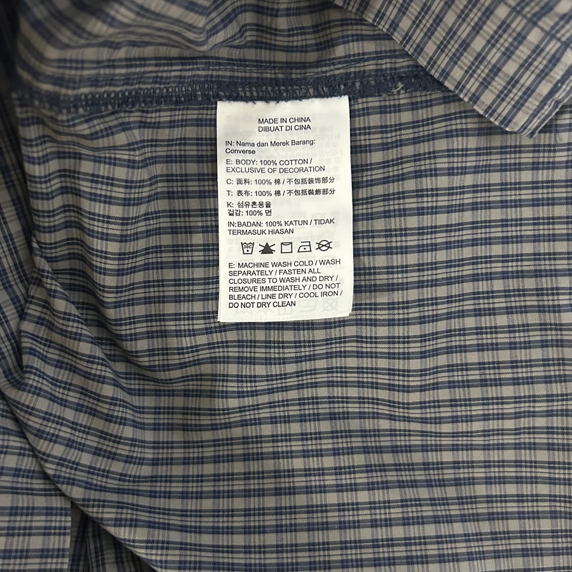 컨버스 플레이드 쇼트 슬리브 셔츠 샤크스킨 플래드 상품이미지5