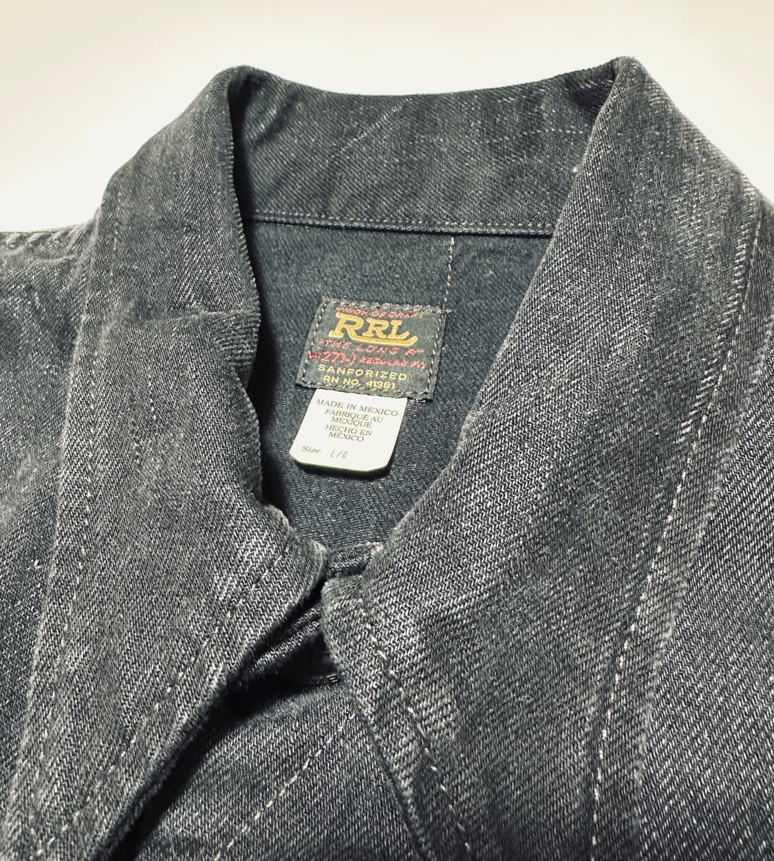 (구형) RRL LOT 271 데님 트러커 재킷 블랙 L 신품 멕시코 상품이미지3