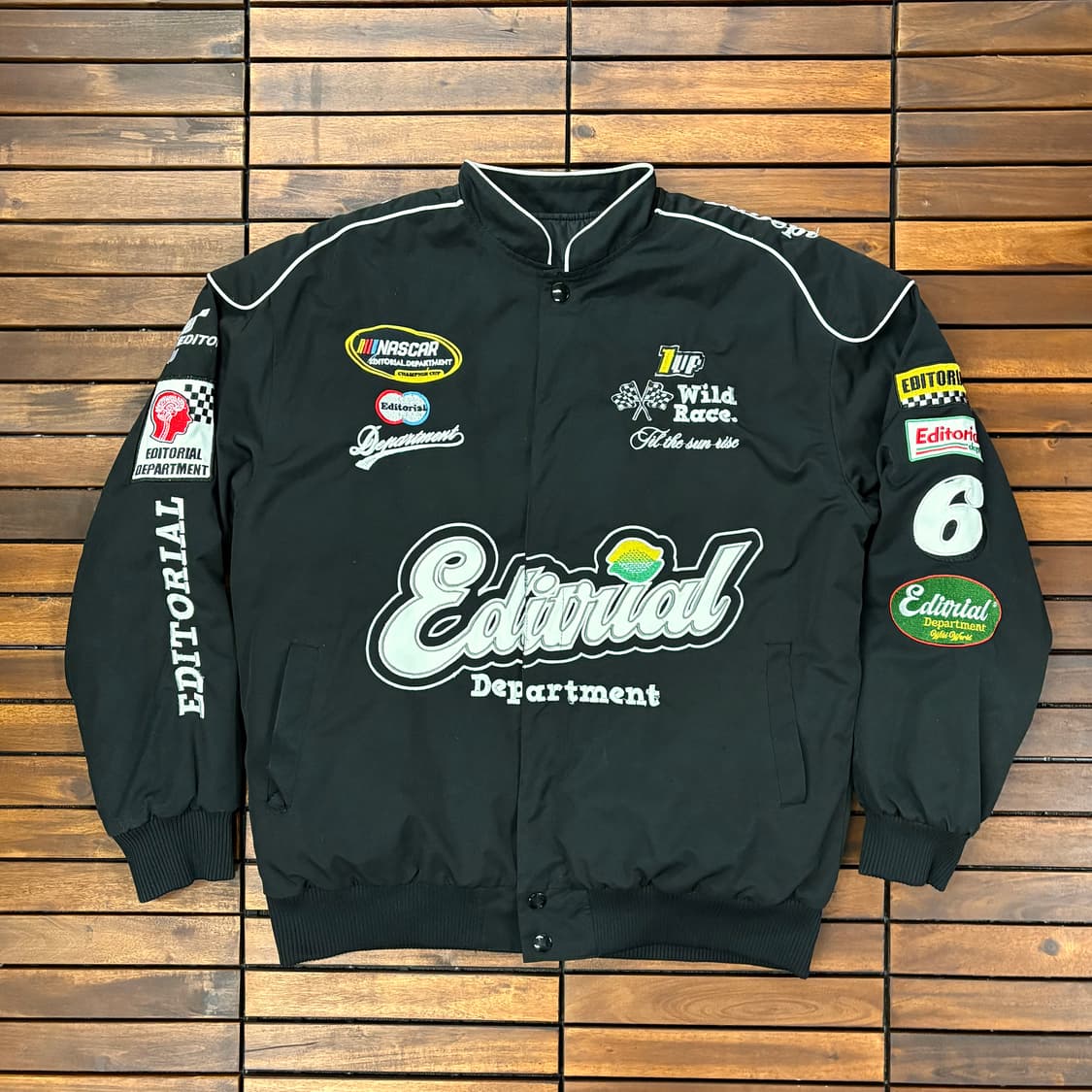 (XL) 빈티지 레이싱 블랙 점퍼 상품이미지1