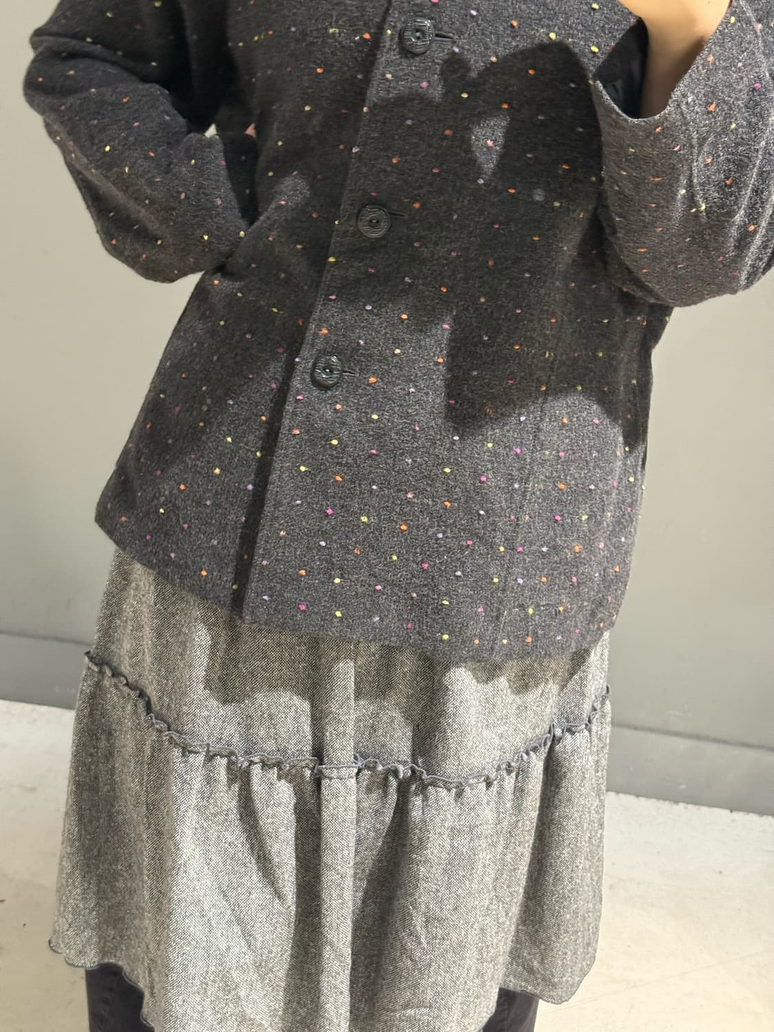 color dot pattern short coat  상품이미지4
