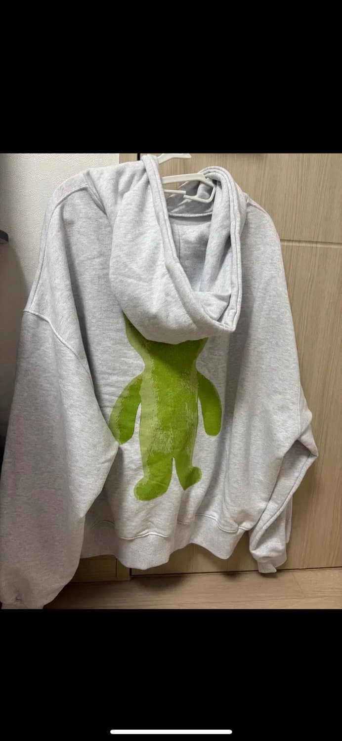 새상품 후드후드 에일리언 그래픽 오버핏 후드 멜란지화이트 상품이미지3