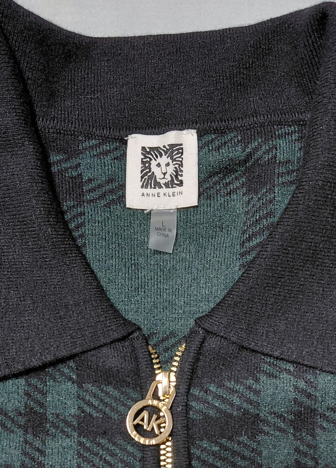 Anne Klein 앤클라인 체크 니트 집업 자켓 (L사이즈) 상품이미지3