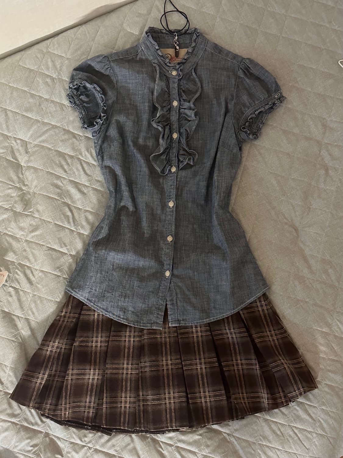 Gap jeans 프릴 데님 블라우스 공겜여주 긱시크 상품이미지2