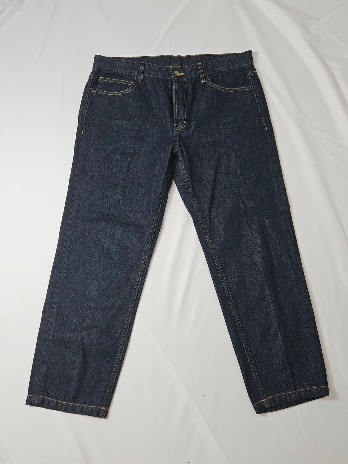 솔리드옴므 가죽패치 생지 데님팬츠 블랙 흑청 진 52 (정품) 상품이미지4