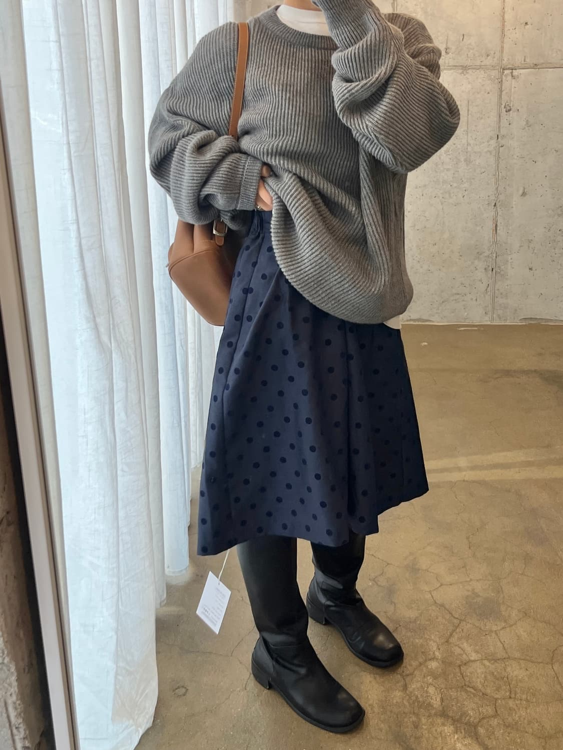 90s COURREGES 꾸레쥬 옴므 로고 스웨터 그레이 상품이미지7