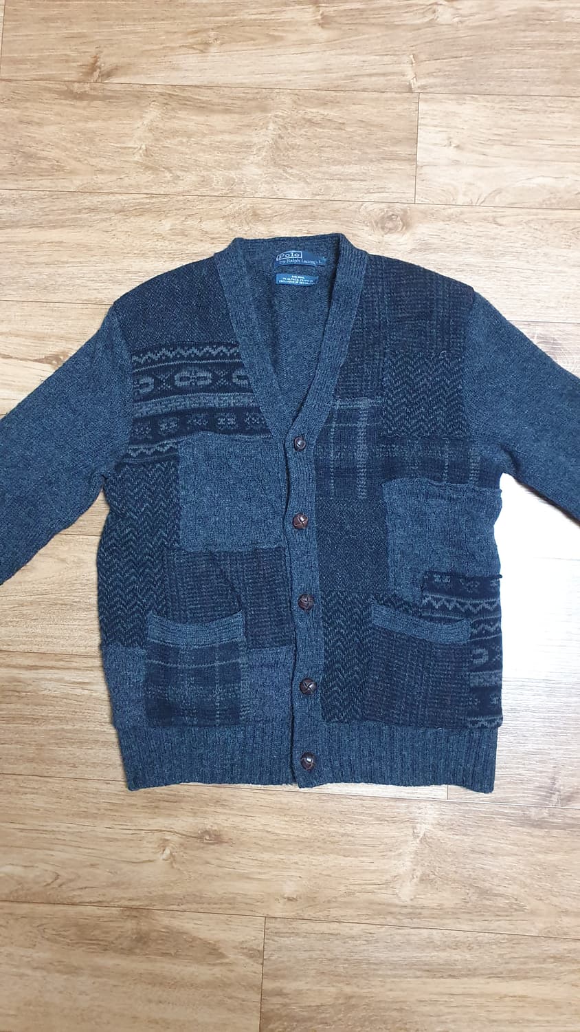 폴로 패치워크 스웨트 가디건 상품이미지1