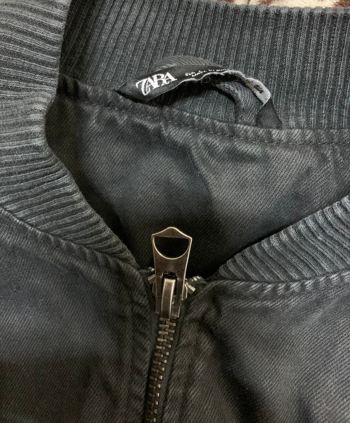 자라 블랙 데님 봄버 자켓 L 상품이미지3