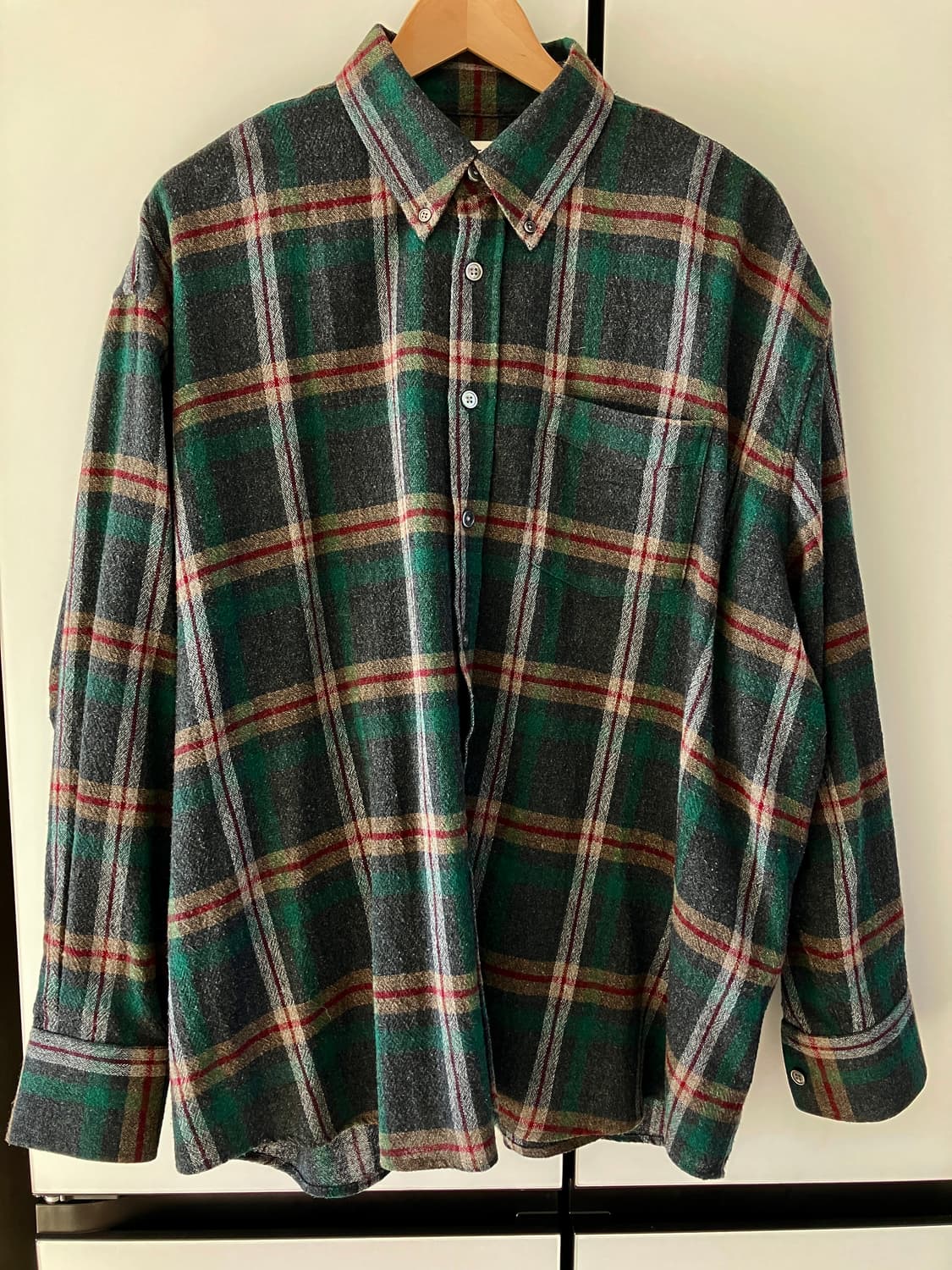 [48] 아워레가시 보로우드 BD 셔츠 그린 펍 체크 상품이미지1