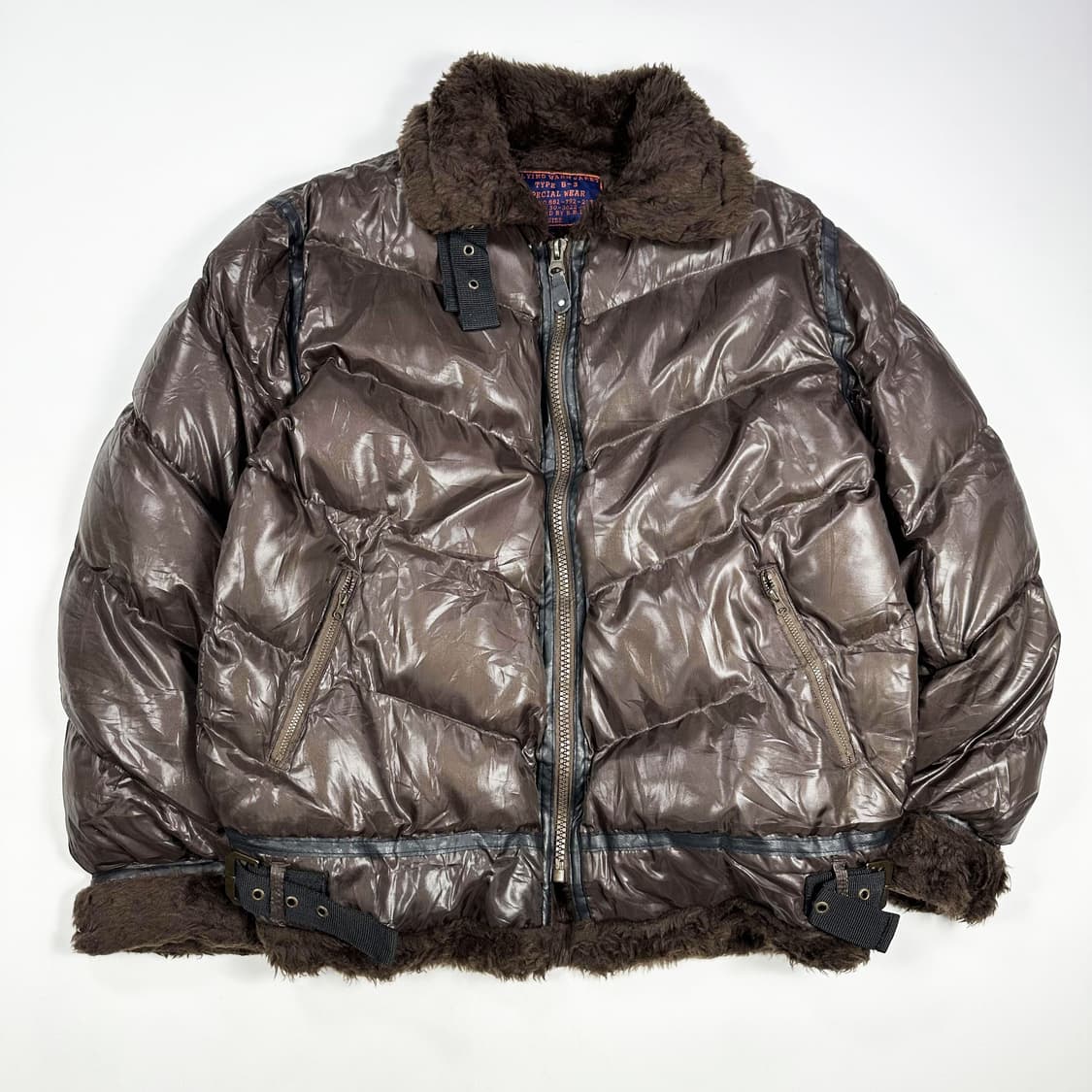 VTG 빈티지 재팬 브라운 무스탕 패딩 점퍼 (L) 상품이미지2