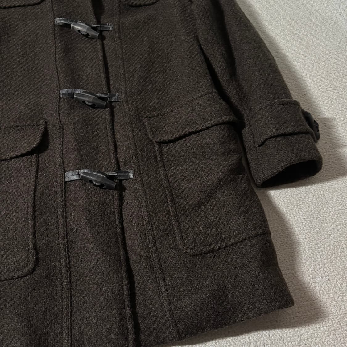 일본빈티지 브라운 후드 떡코 떡볶이코트 상품이미지3