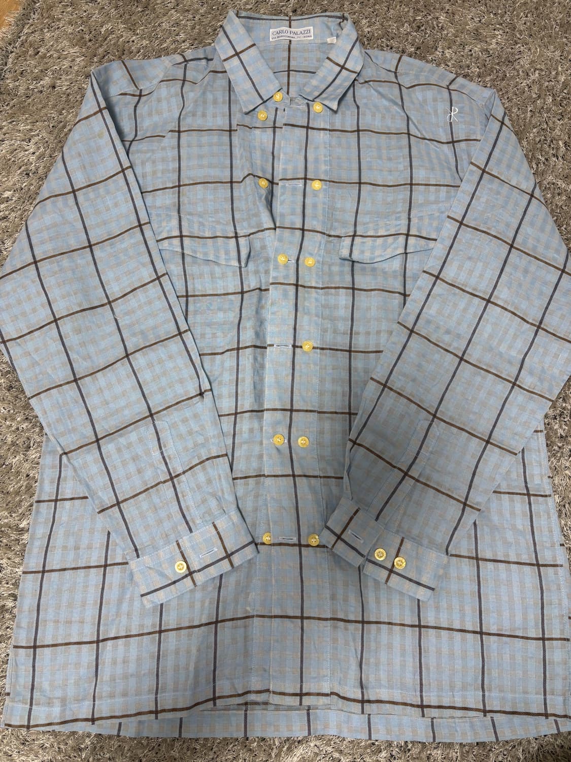 이태리제 CARLO PALAZZI 리넨셔츠 사이즈 105 상품이미지1