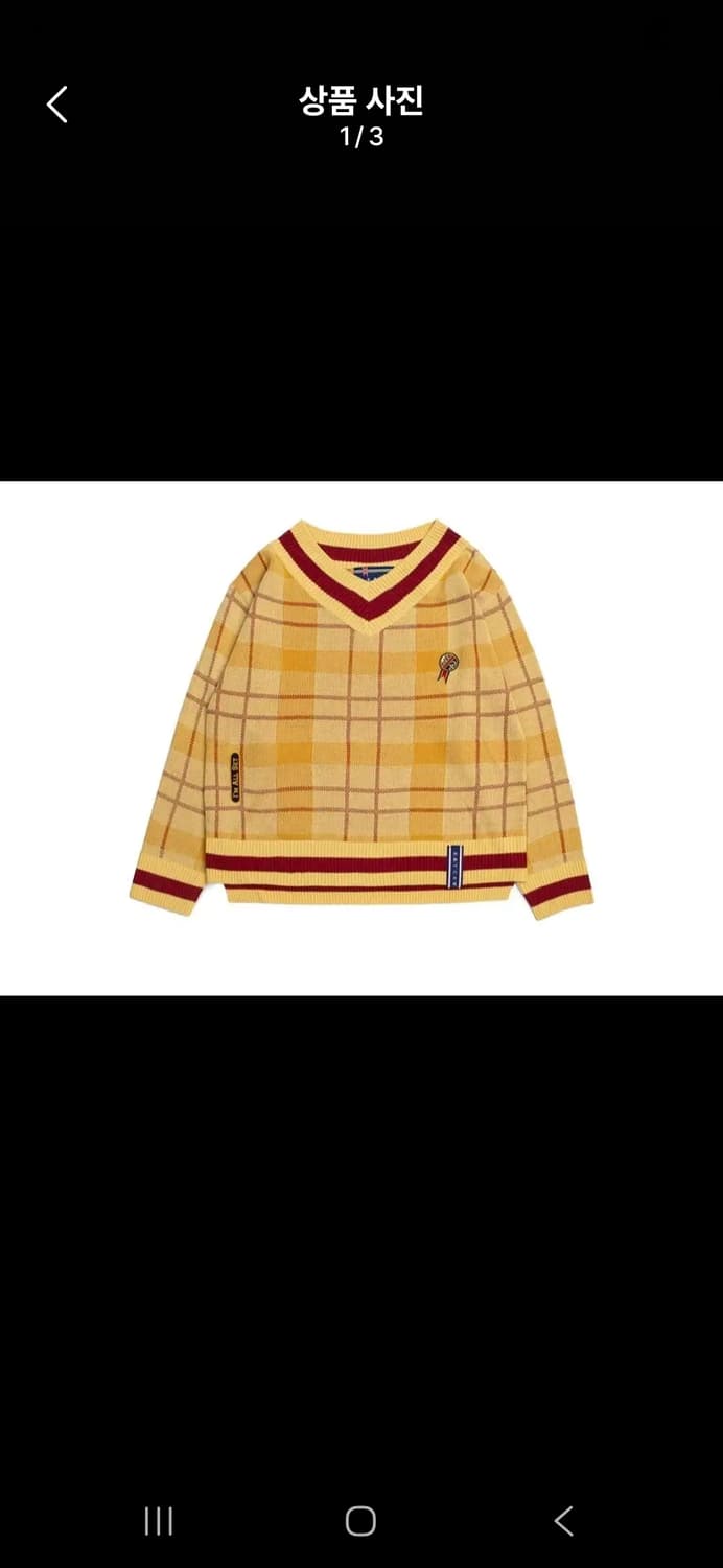 로맨틱크라운 브이넥 체크 오버핏 니트 상품이미지1