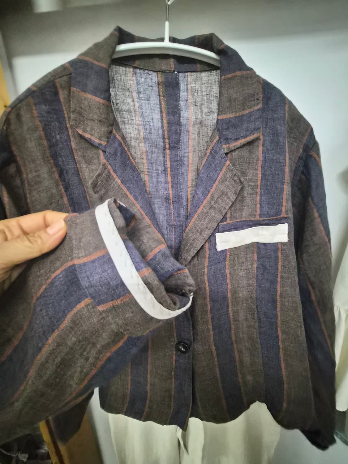 편집샾 루즈핏 린넨자켓. 도나카란 린넨배기팬츠 상품이미지5