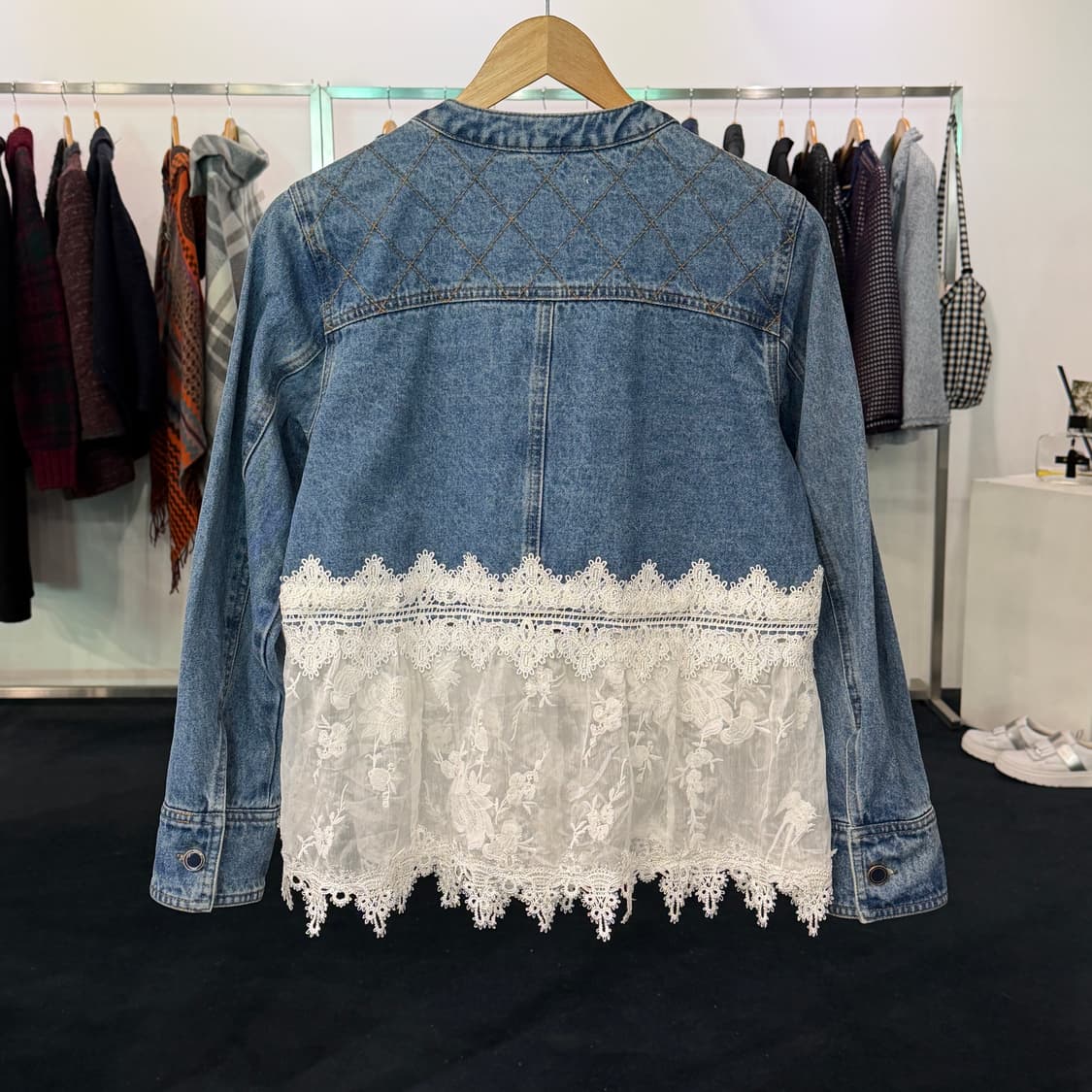 [M] 리메이크 커스텀 레이스 데님 청자켓 상품이미지2