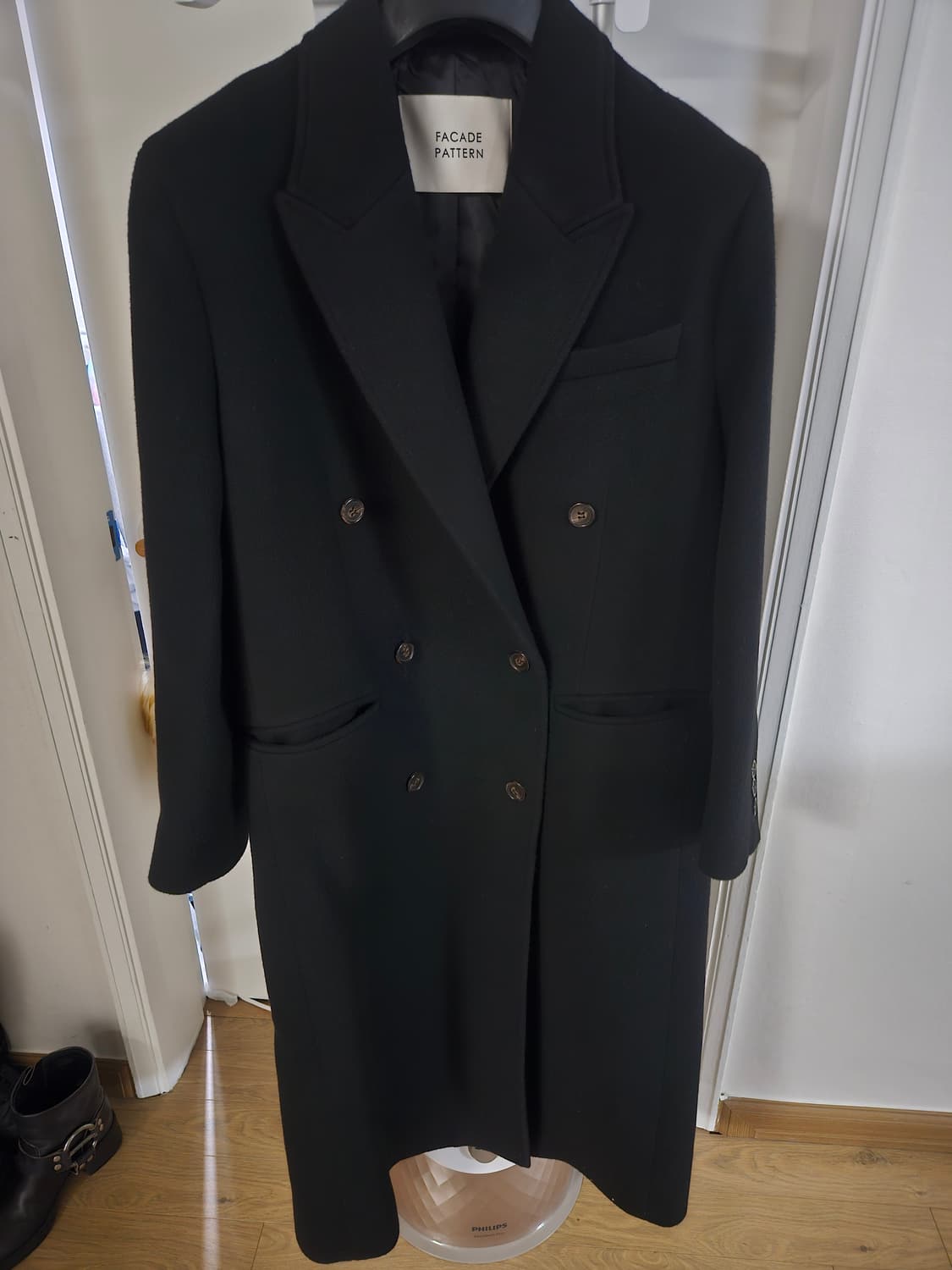 파사드패턴 더블코트 새상품급 블랙 ,xs 상품이미지4