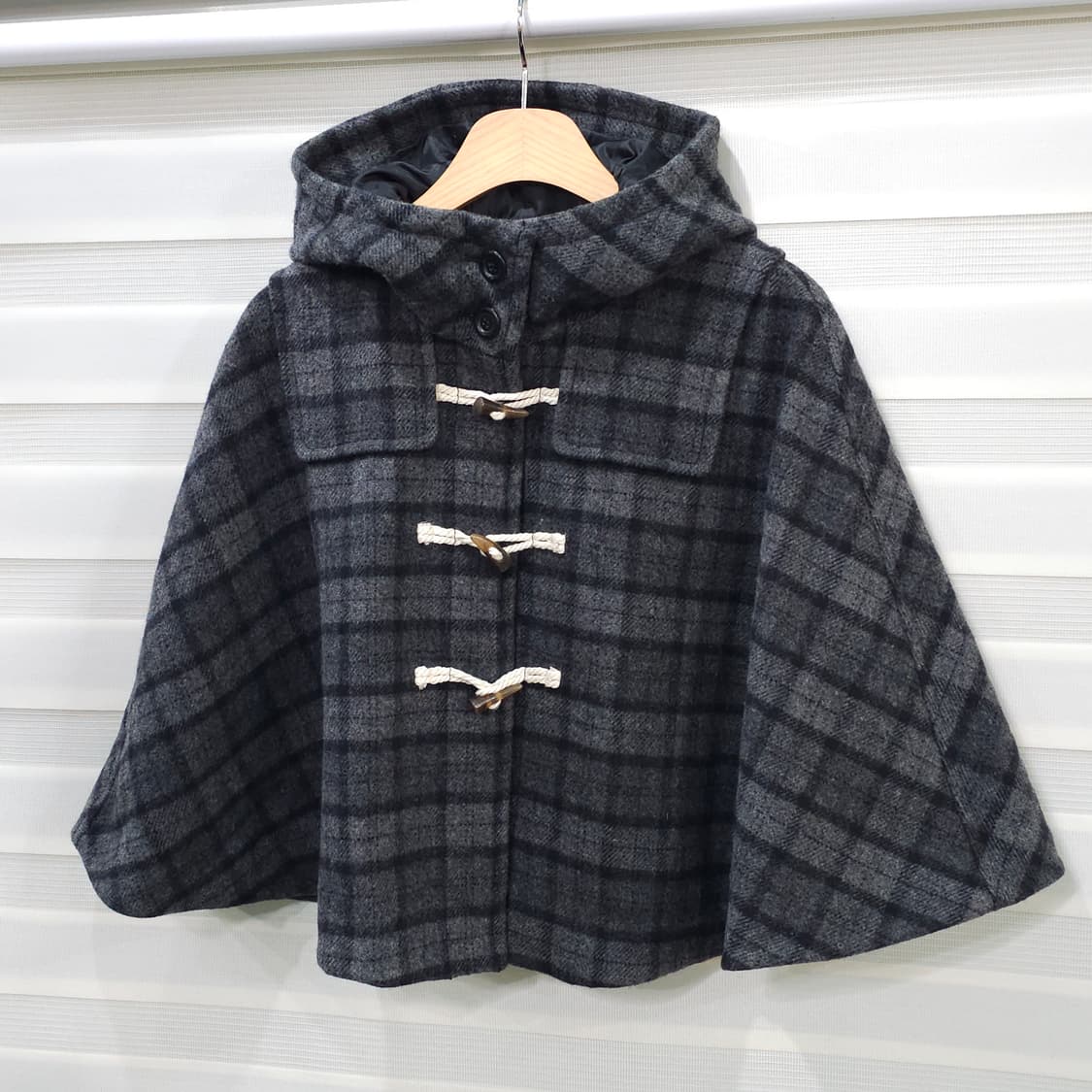 JOURNAL STANDARD 체크울 후드 케이프 망토- 우먼프리 상품이미지1