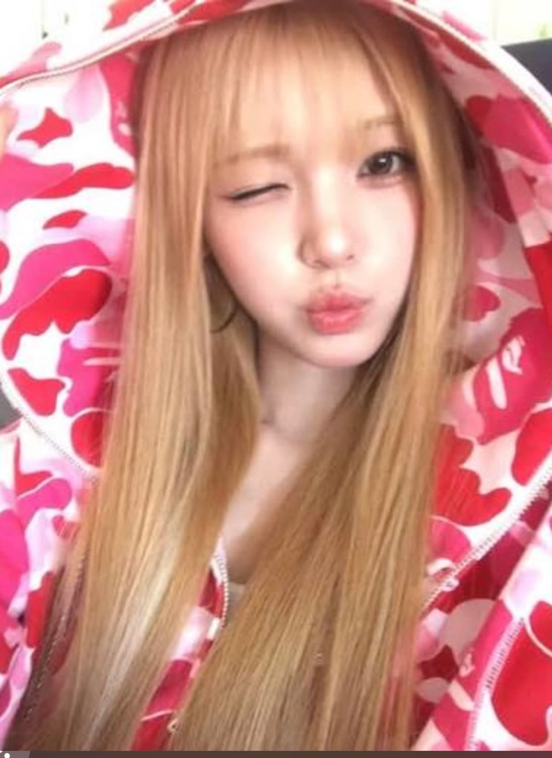 베이프 ABC 카모 핑크 샤크후드집업 상품이미지3