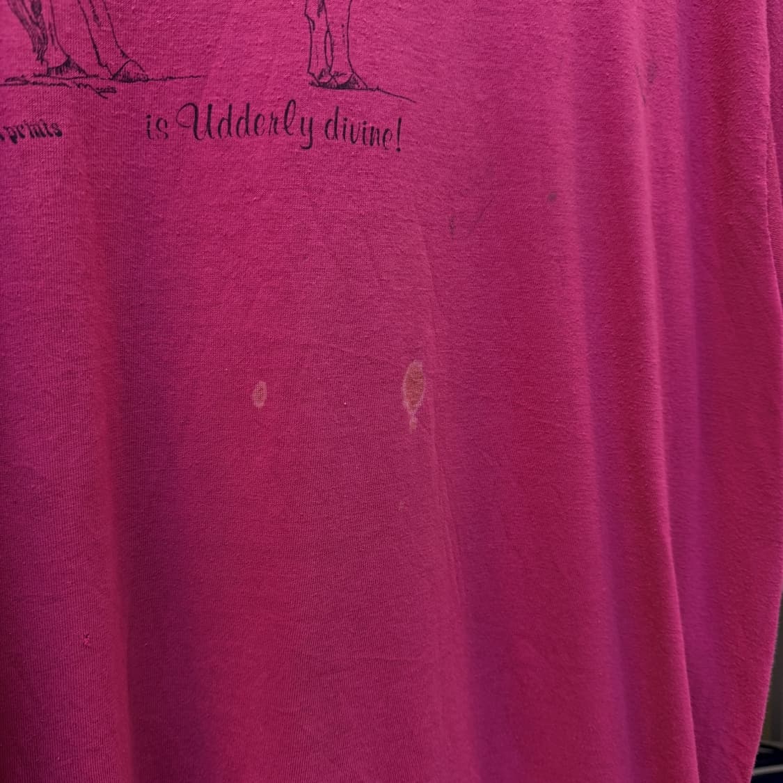  90S 뉴 햄프셔 소 그래픽 핑크 XL MADE IN USA 상품이미지3