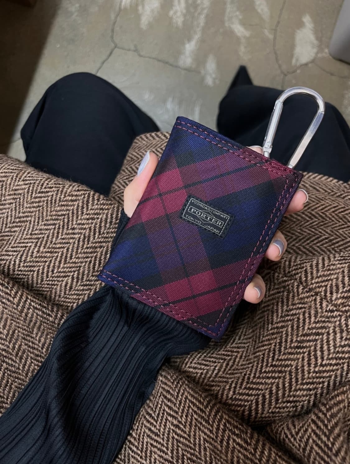 포터 스트랩 카드지갑 버건디 상품이미지10