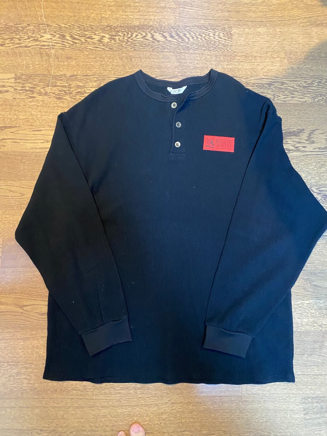 ETCE 헨리넥 와플 니트 블랙xl 상품이미지1