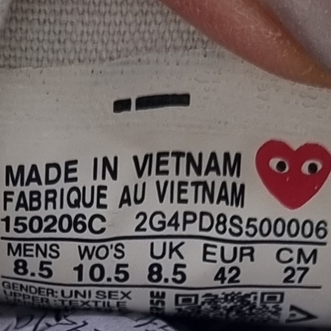 컨버스x꼼데가르송 스니커즈270 상품이미지6