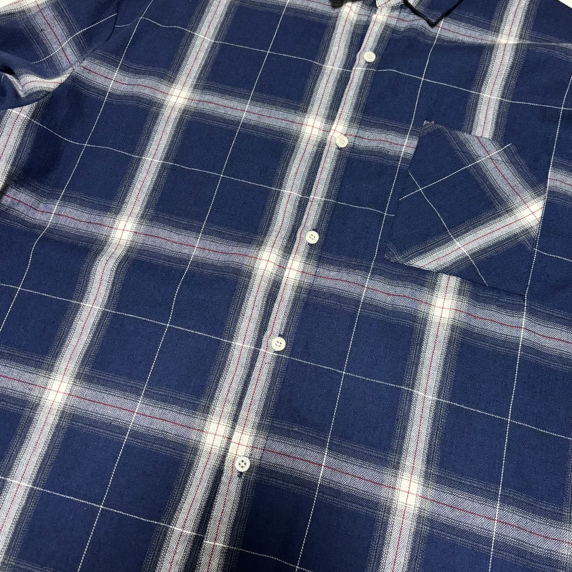 오버사이즈 네이비 윈도우페인 체크 셔츠 상품이미지3
