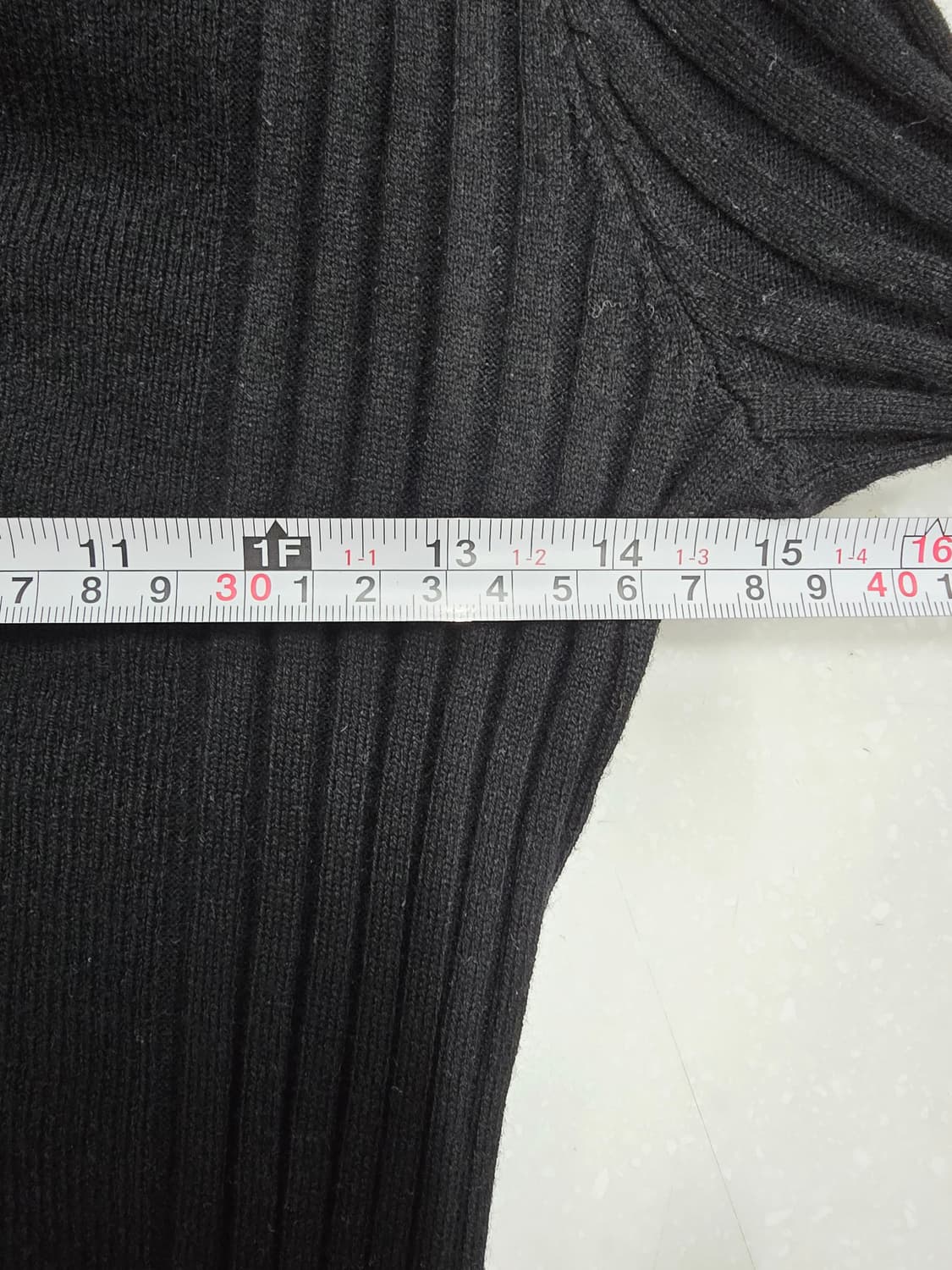 님프 블랙 골지 니트 롱 원피스 상품이미지8