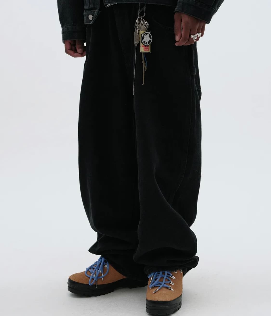 스웨이드 BAGGY DENIM [BLACK] M 상품이미지1