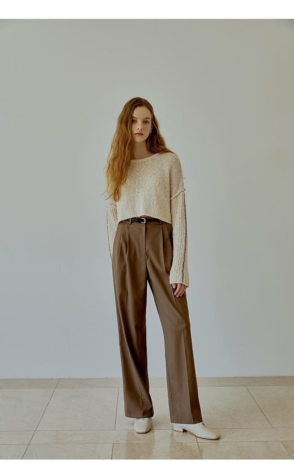 리엘 RE_L 스티치라인 크롭니트 free 상품이미지1