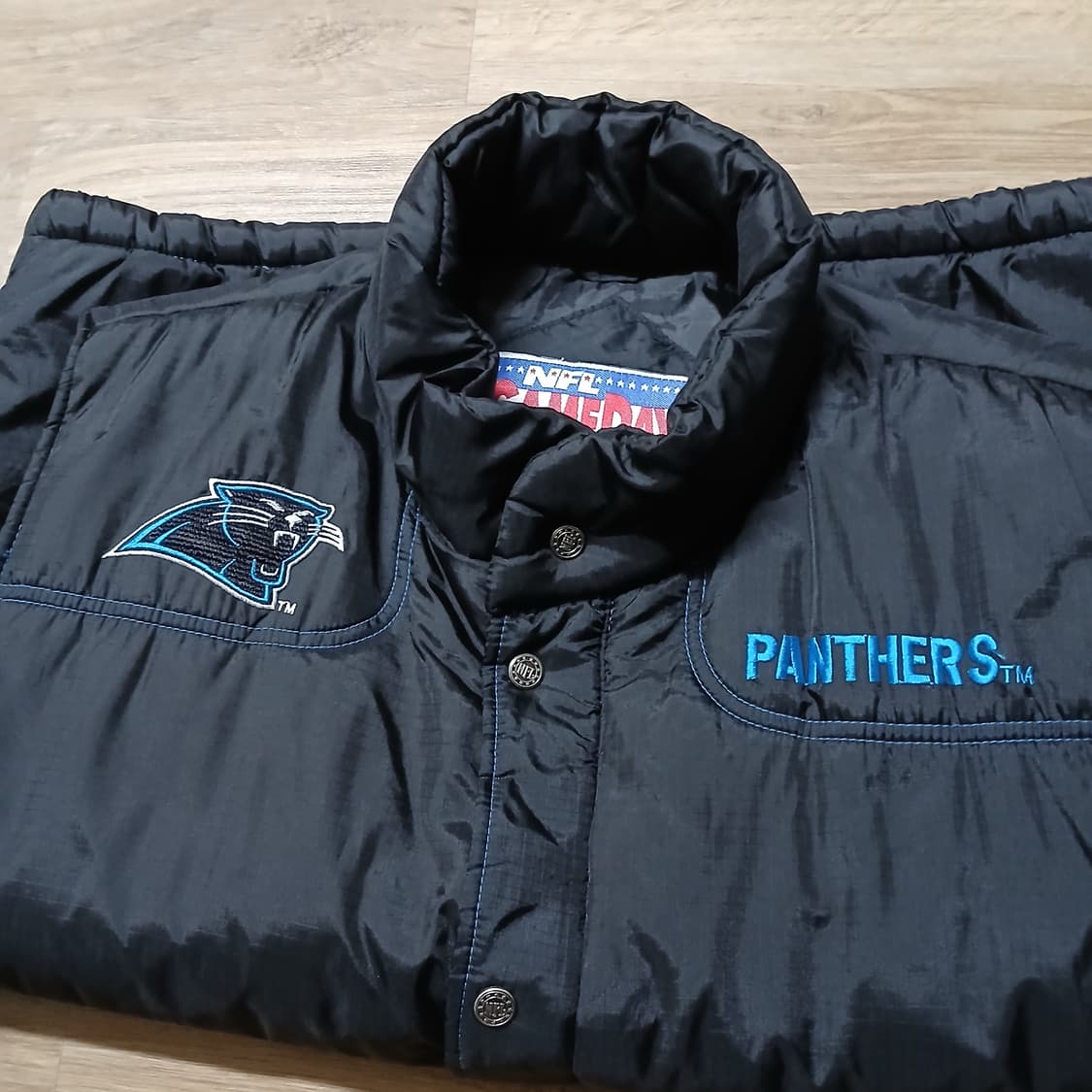 NFL 캐롤라이나 팬서스 패딩 조끼 베스트 올드스쿨 빈티지 상품이미지5