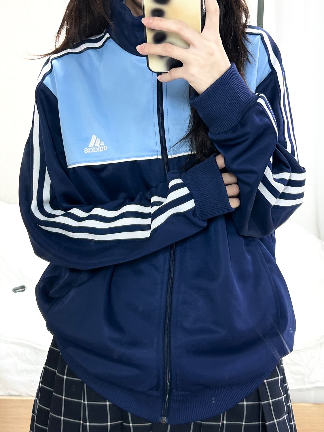 아디다스 빅로고 소라배색 져지 상품이미지3