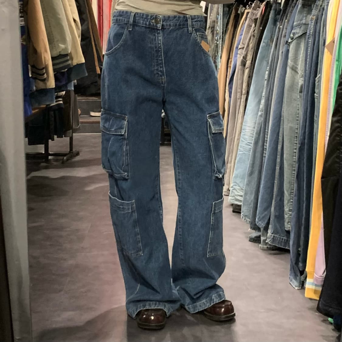 [IM] Vtg 빈티지 카고 데님 팬츠 진청 상품이미지3